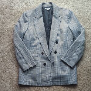 Bar III Black and White Houndstooth Plaid Blazer